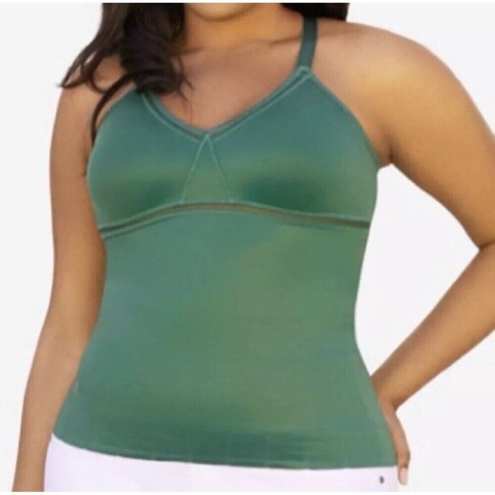 Ruby Ribbon Siren Cami Palm Leaf Green Style 1906 Size 44